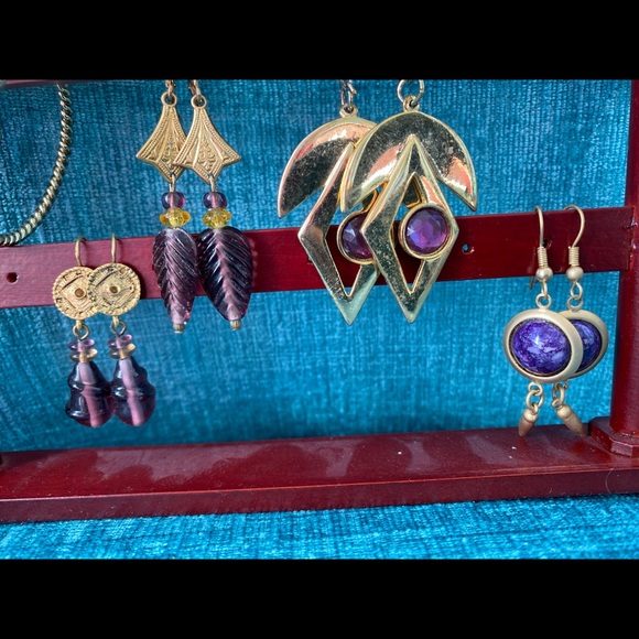 Lot of Earrings TEN Pairs with Display Stand - Picture 6 of 11